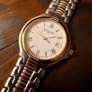 Wittnauer Vintage Two-Tone, Roman Numeral Luxury Watch- solid weight.
